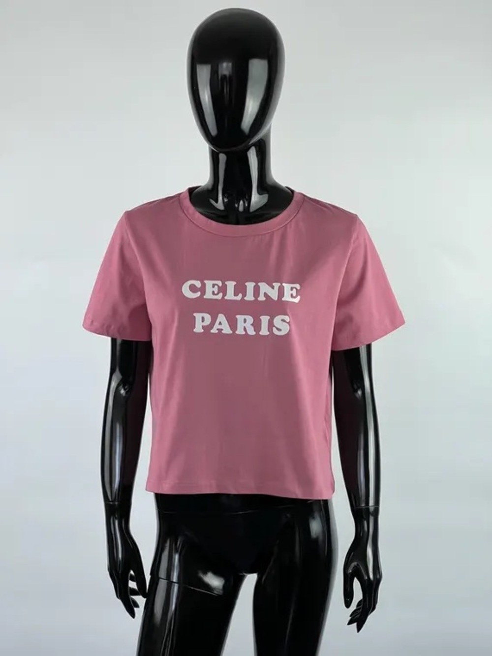 Celine Dusty Pink Crewneck Logo Tee- size L but can fit S-L